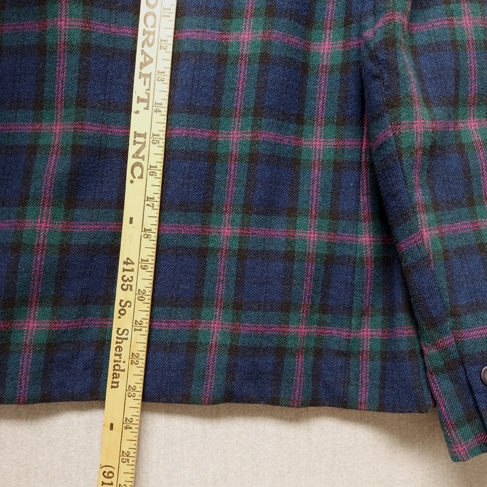 Vintage Pendleton Wool Blazer Womens M Plaid Tartan Preppy Dark Academia USA - Picture 16 of 16